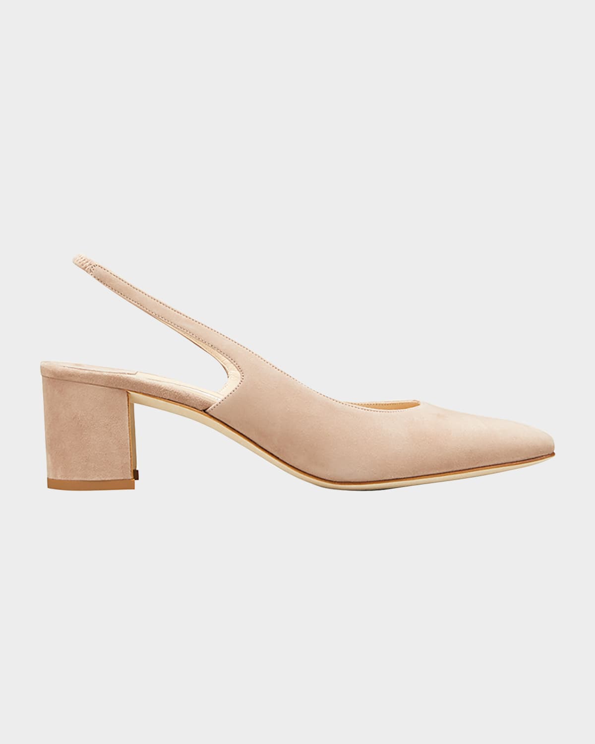 Manolo Blahnik 50mm Allurasa Suede Slingback Pump In Taupe