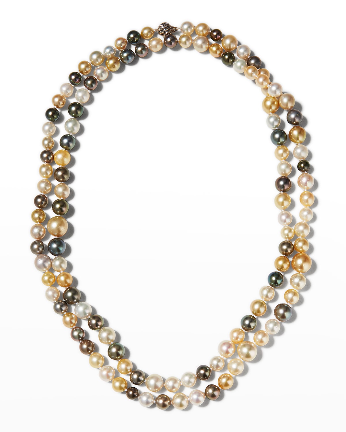 Belpearl 18k Long Multicolor Pearl Necklace, 50"L