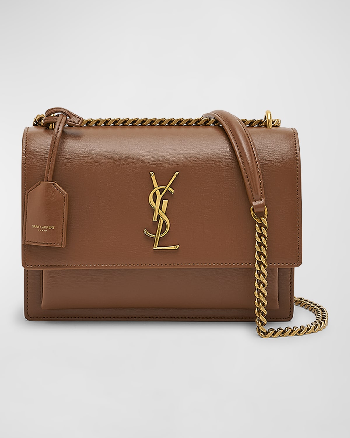 Saint Laurent Sunset Medium Monogram Ysl Chain Crossbody Bag In Fox