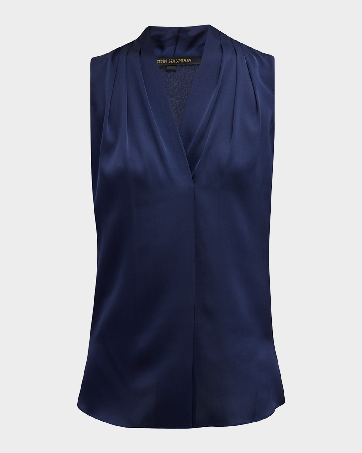 Kobi Halperin Mila Silk-stretch Sleeveless Top In Midnight