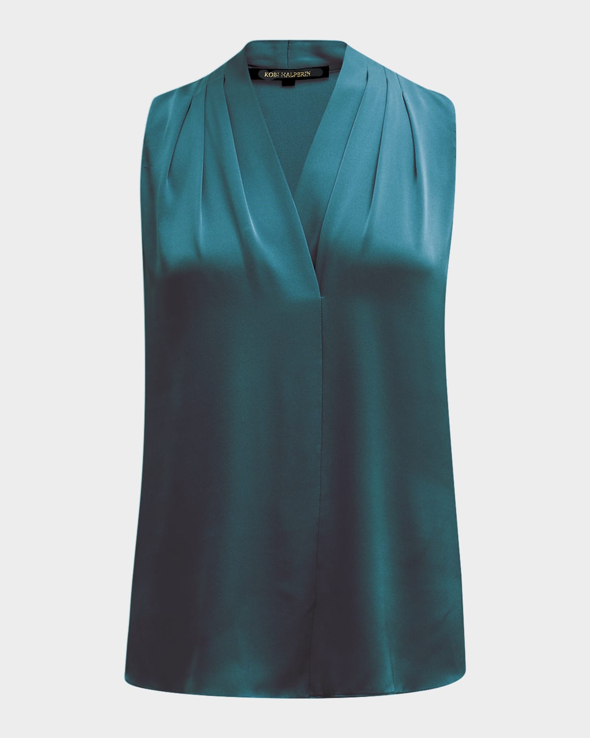 Kobi Halperin Mila Silk-stretch Sleeveless Top In Sea Moss