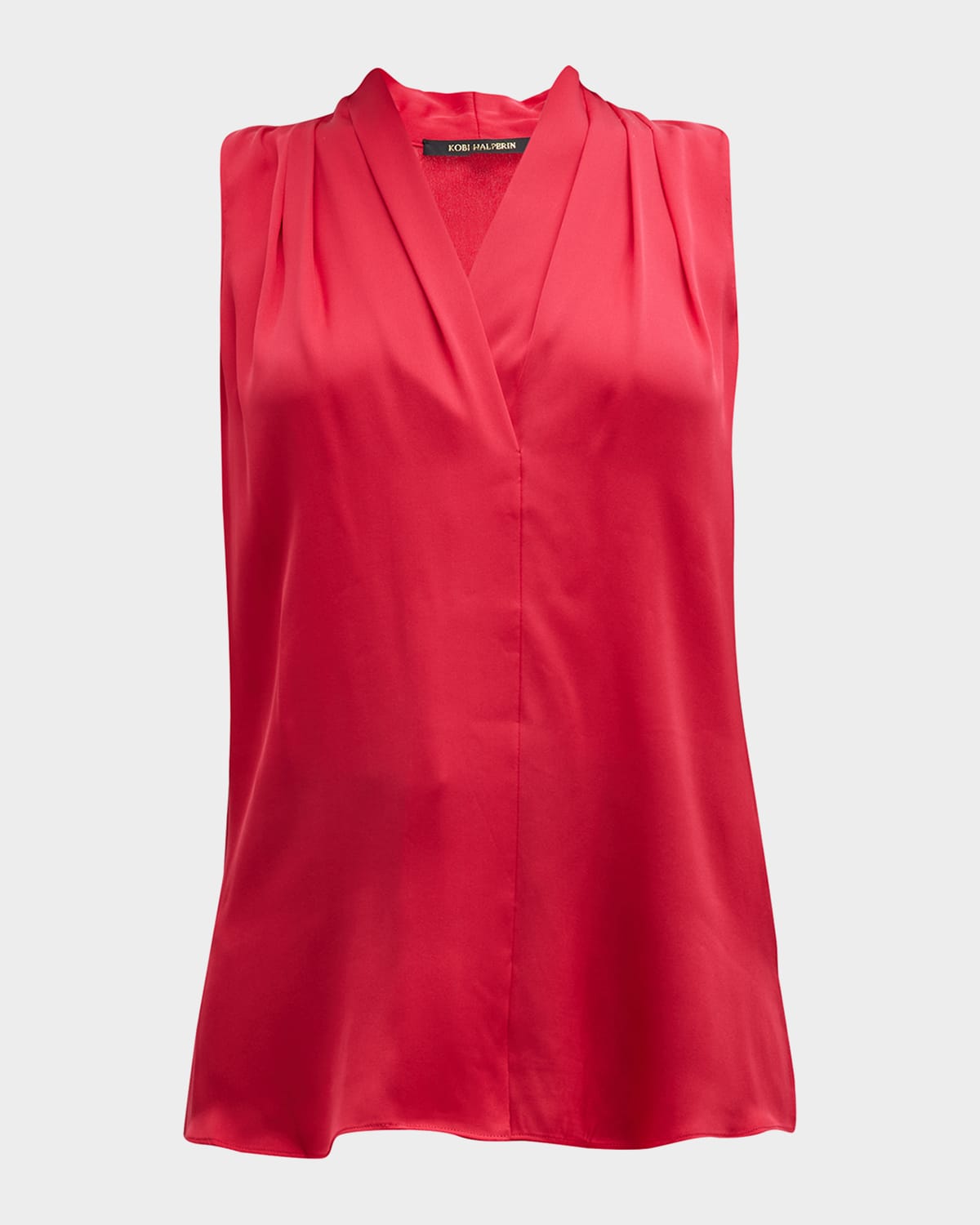 Kobi Halperin Women's Mila Sleeveless Draped Blouse In Fire