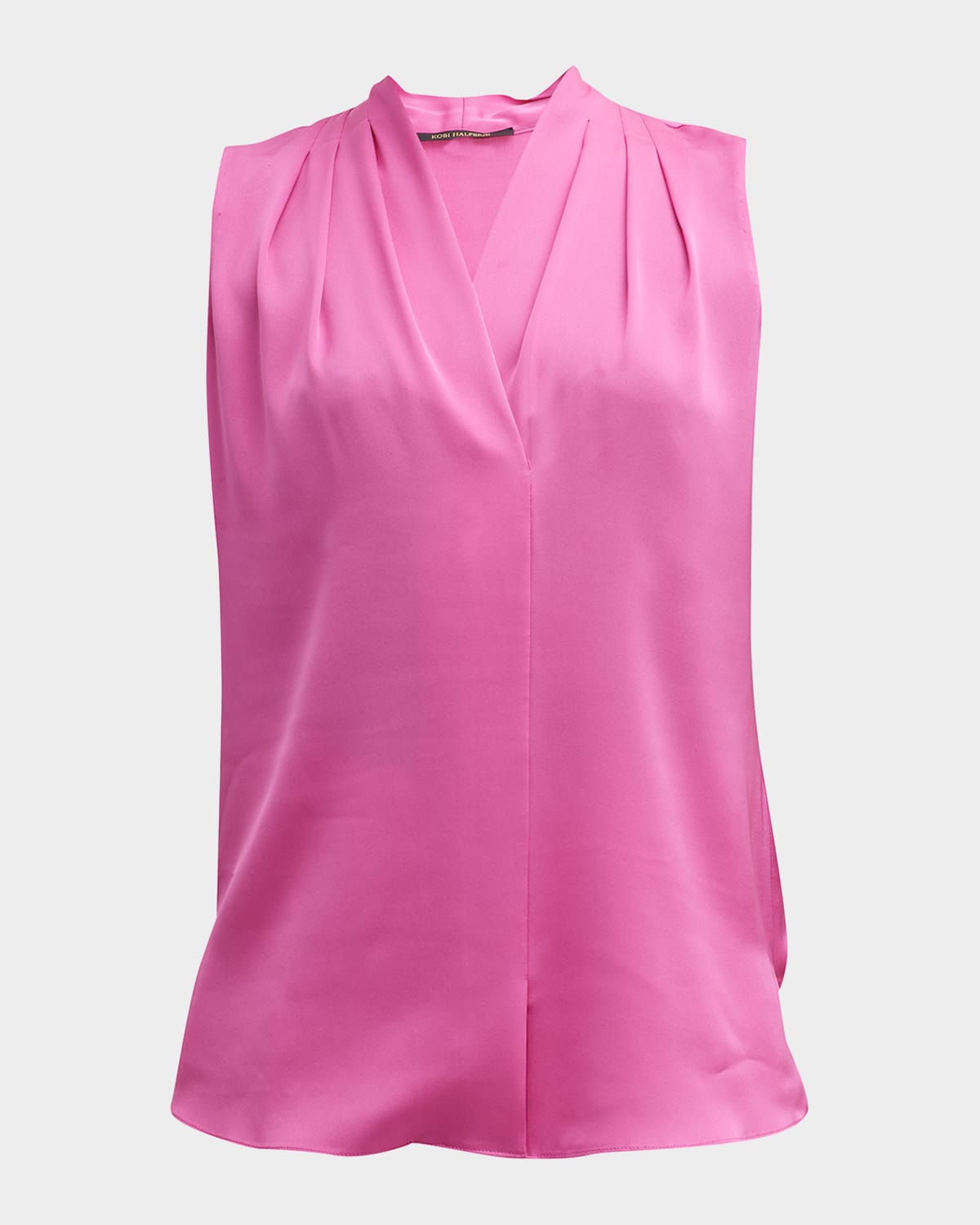Kobi Halperin 'mila' Sleeveless Stretch Silk Blouse In Pink Tulip