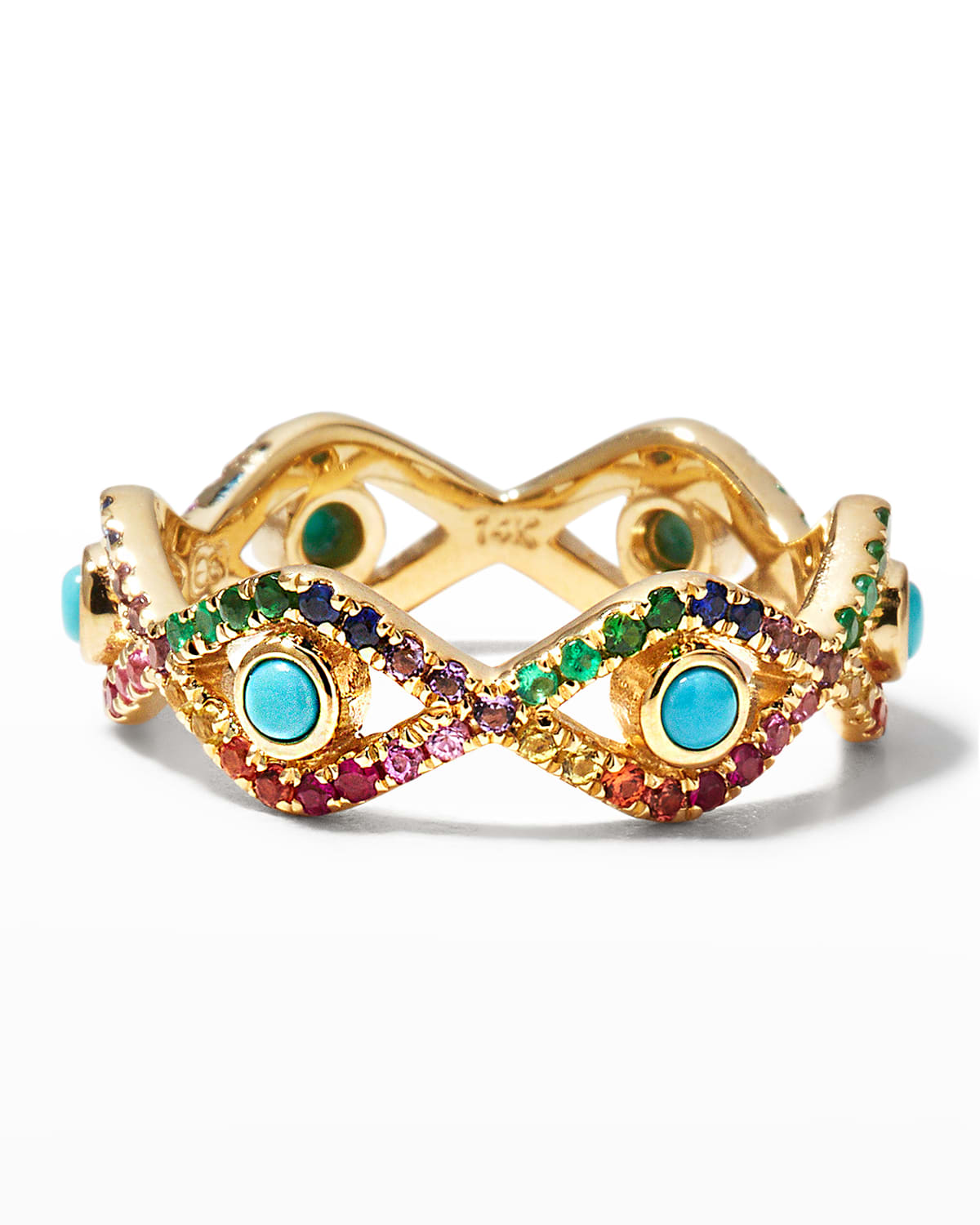 Sydney Evan Large Rainbow Evil Eye Eternity Band