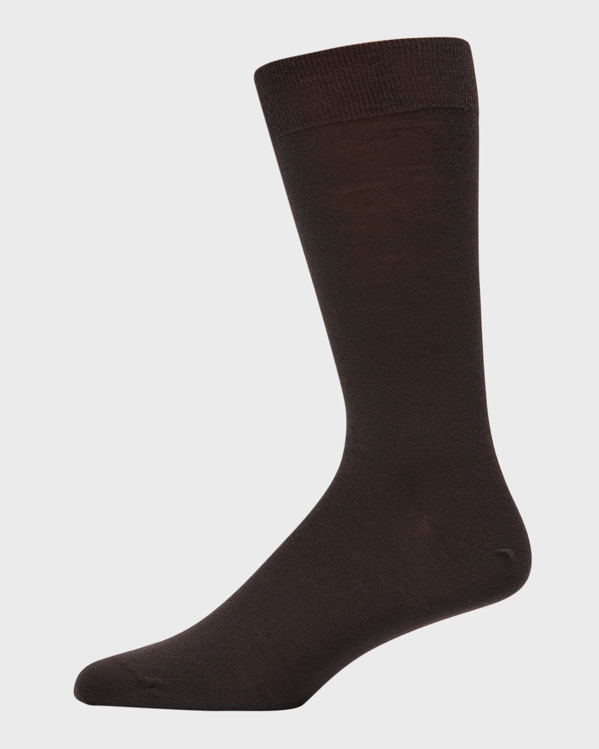 Bresciani Men's Knit Crew Socks In Brown Pattern