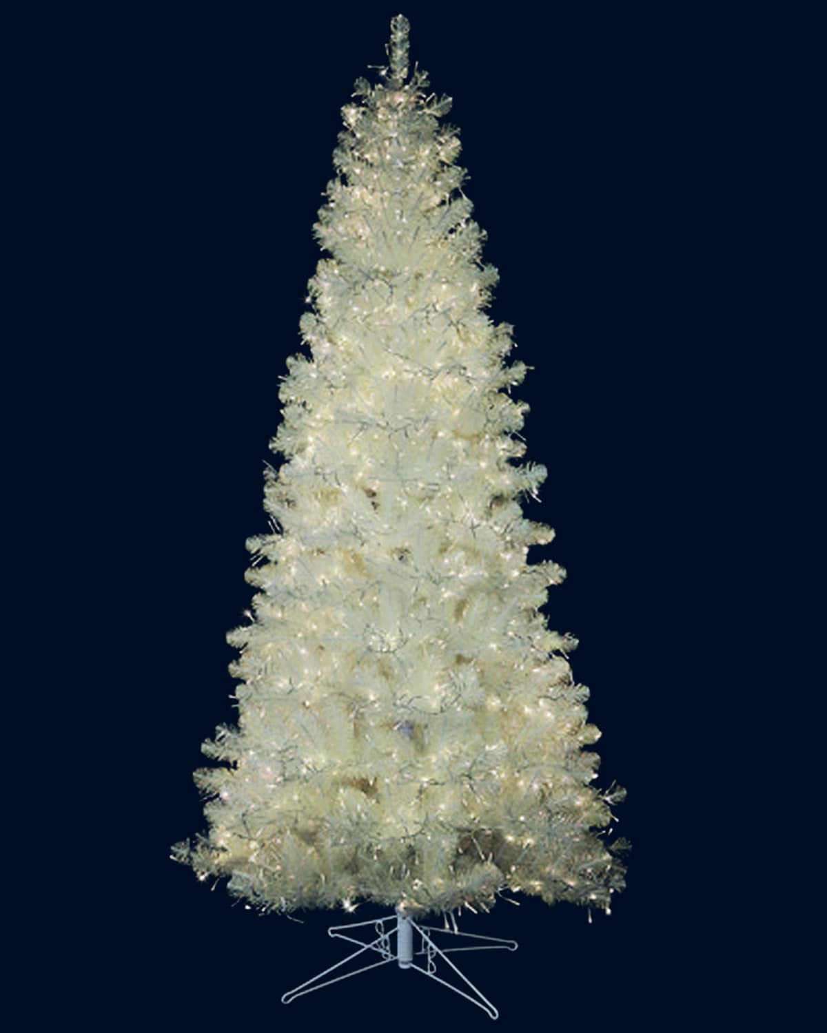 7.5' White Iridescent Tree with LED Lights