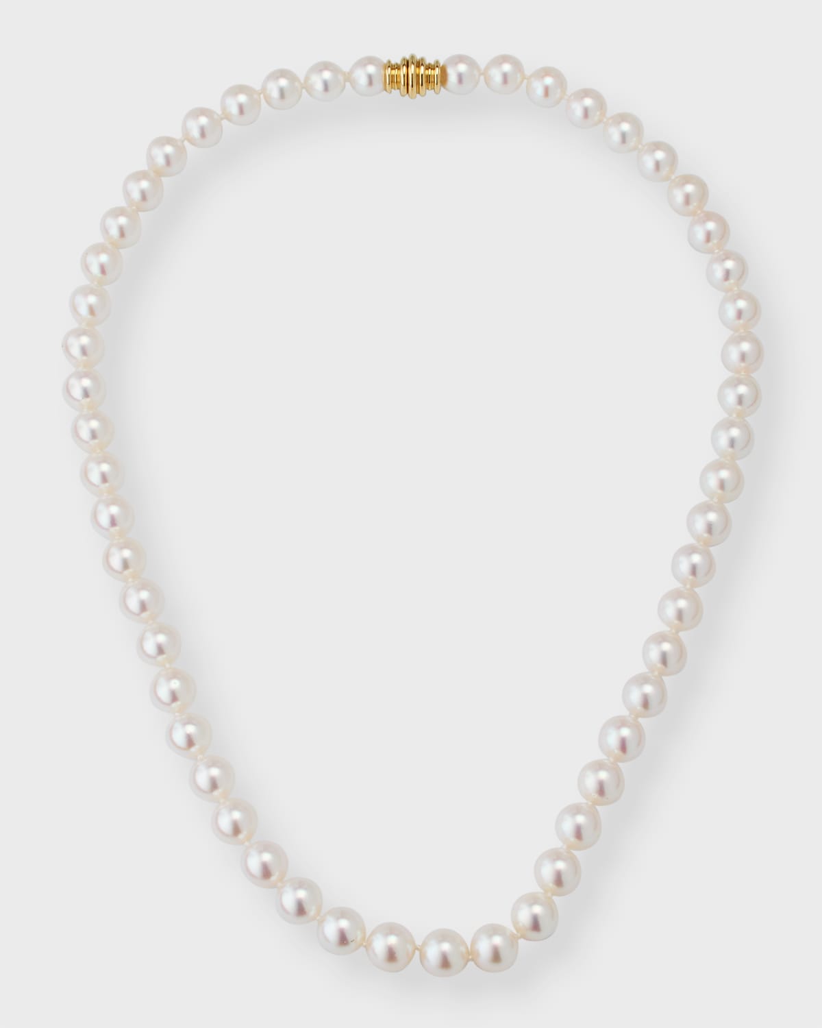 Akoya Pearl Necklace with 18K Yellow Gold Clasp