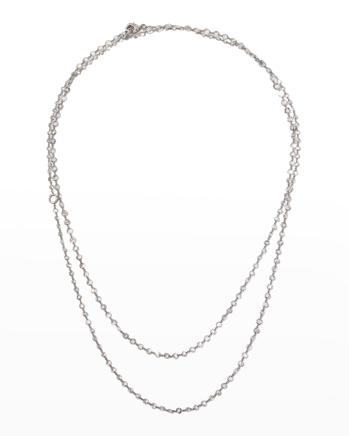 Platinum Diamond-Strand Necklace, 48"L