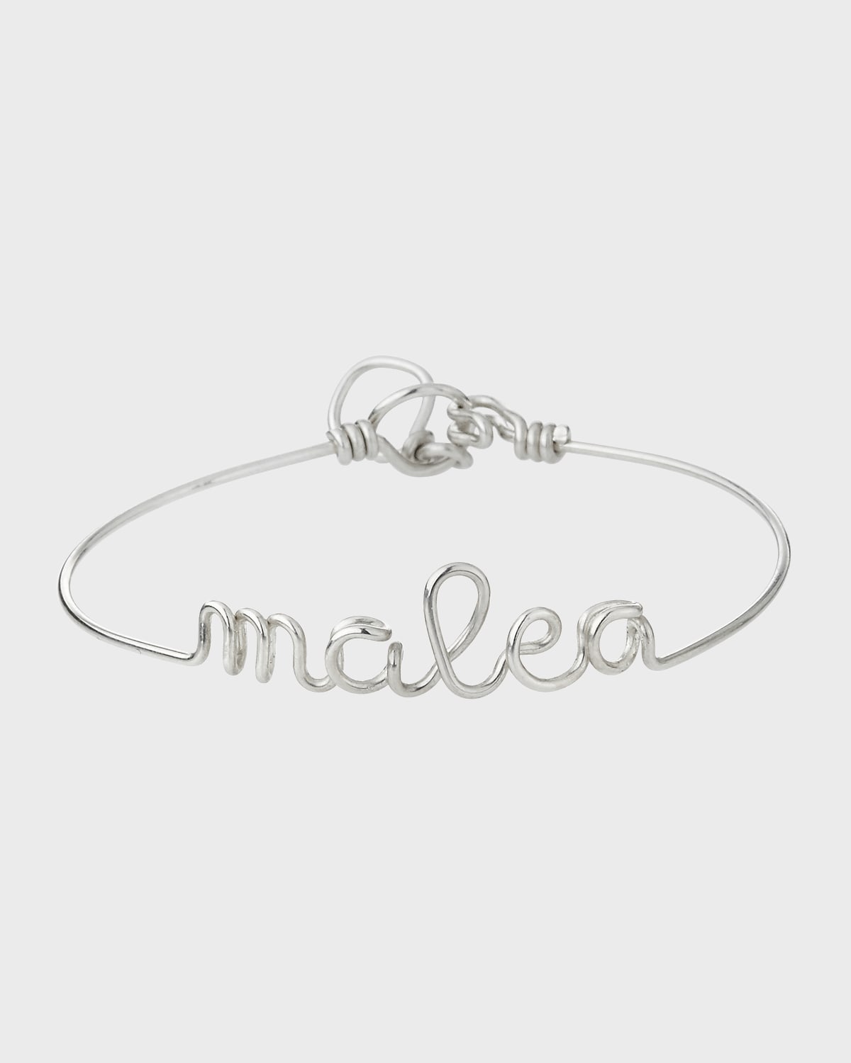 Personalized 10-Letter Wire Bracelet, Silver