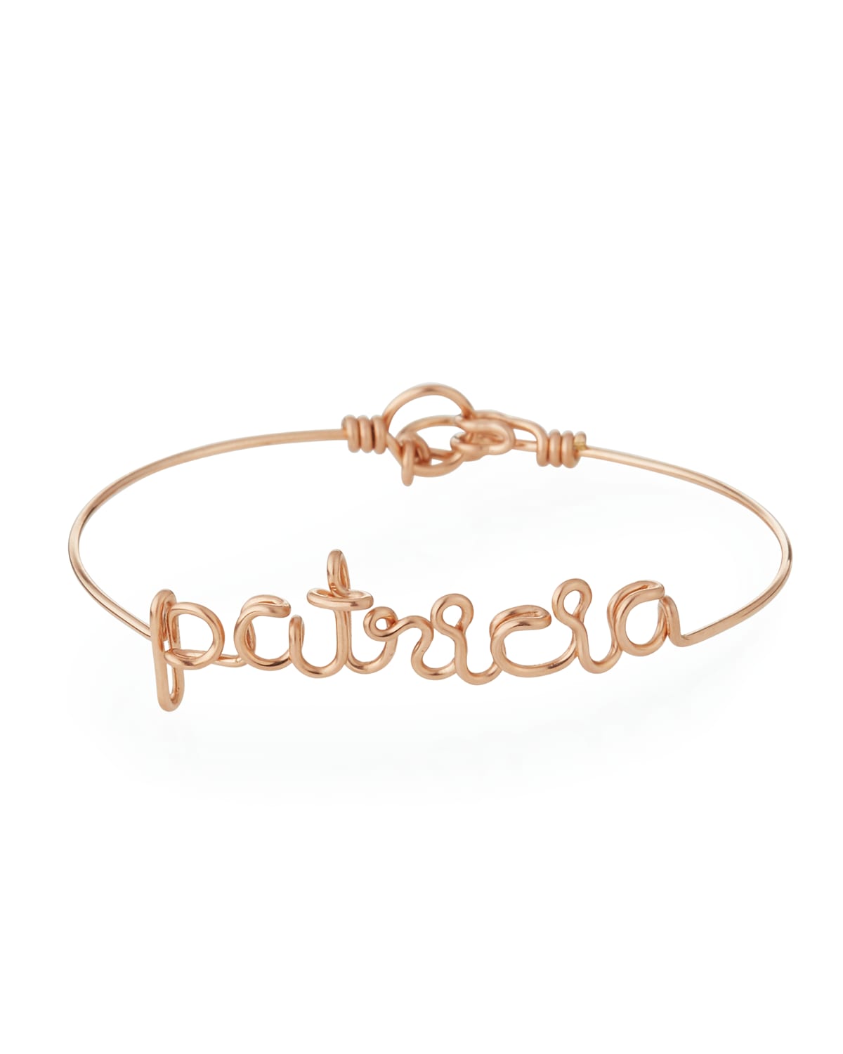Personalized 10-Letter Wire Bracelet, Rose Gold Fill