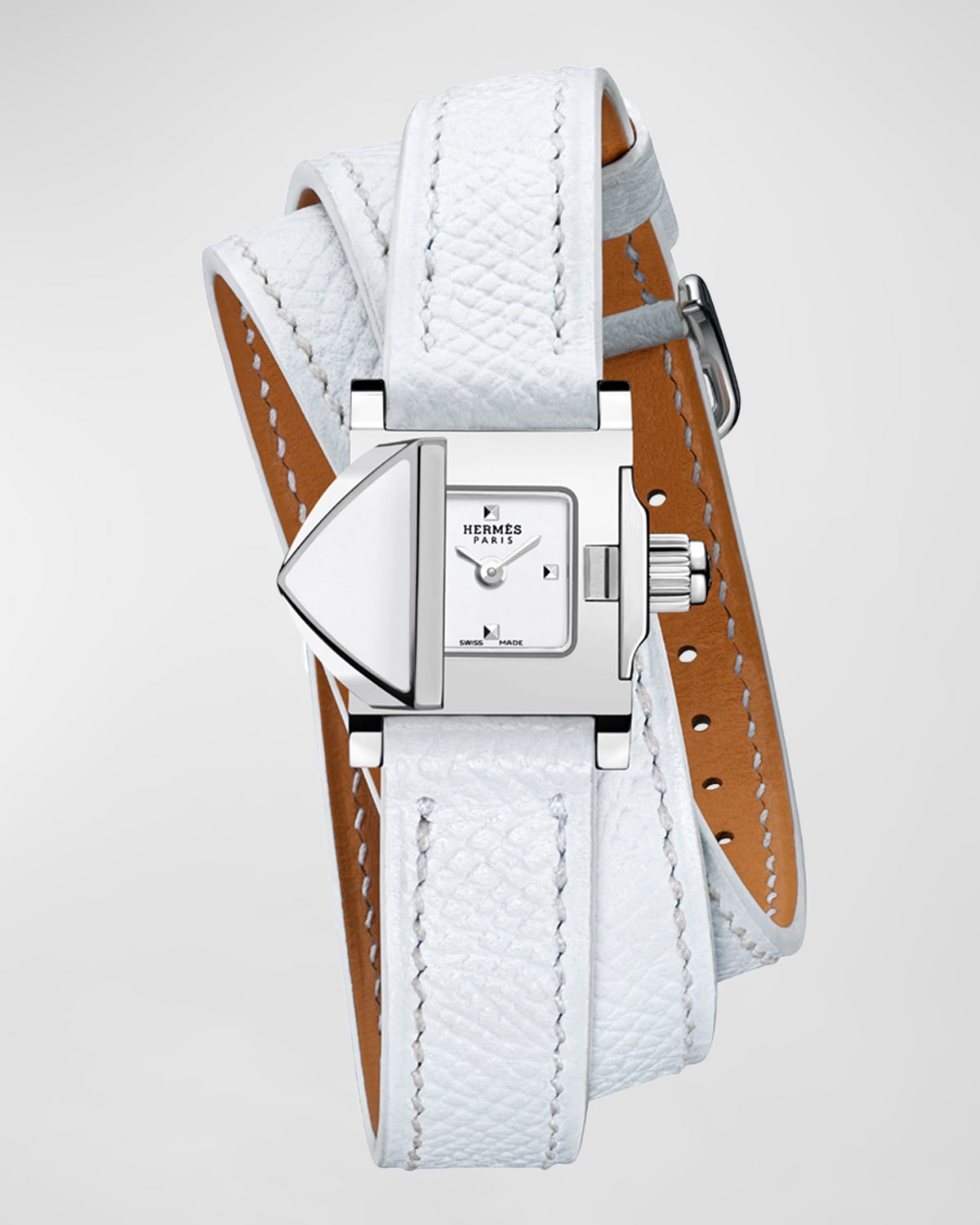 Herm s Medor Watch, Stainless Steel & Leather Strap