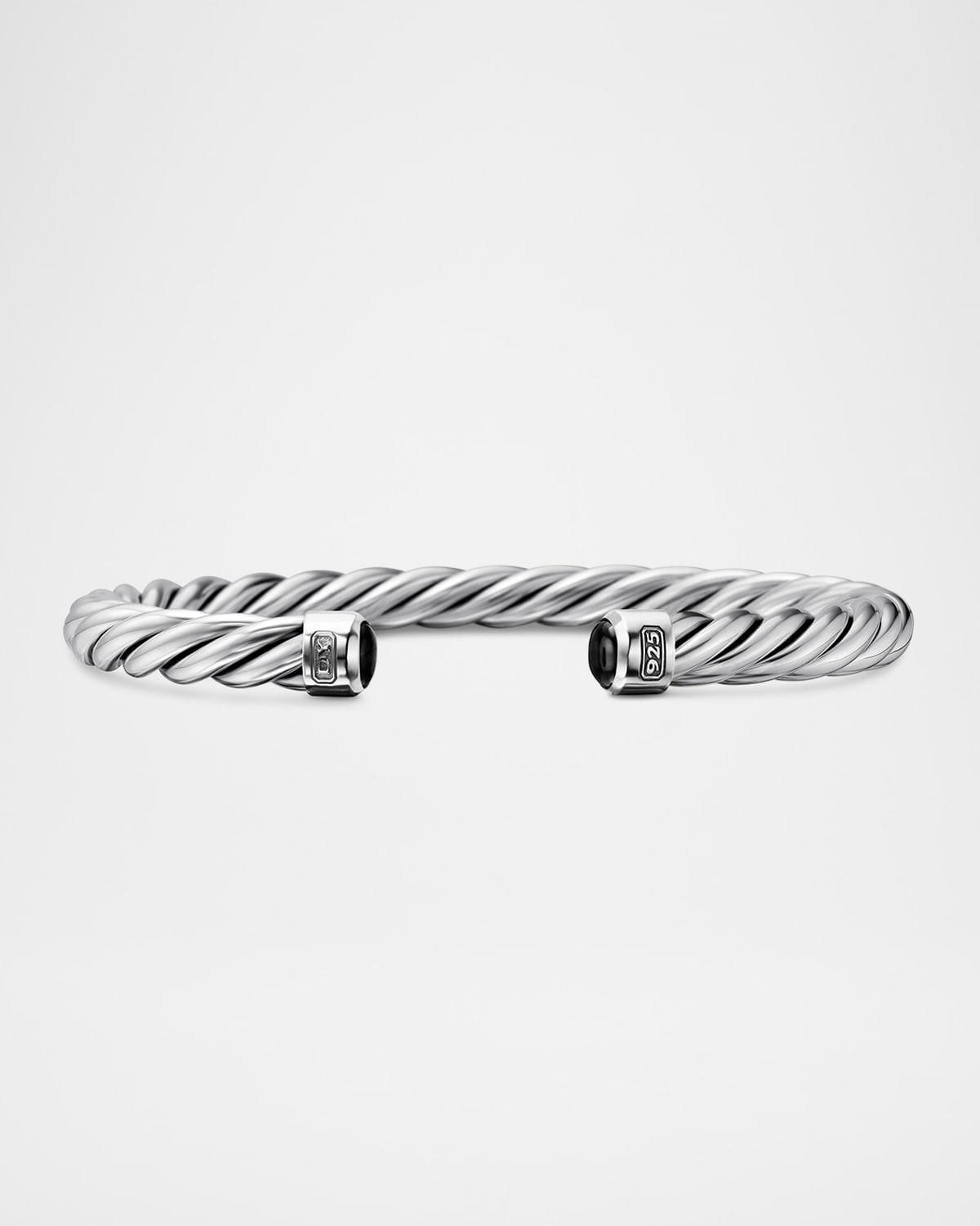 Men's Cable Cuff Bracelet in Silver, 6mm