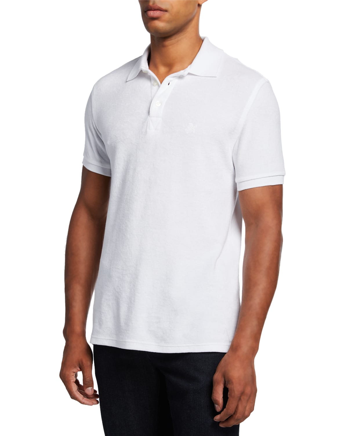 Vilebrequin Men's Pacific Terry Polo Shirt In White
