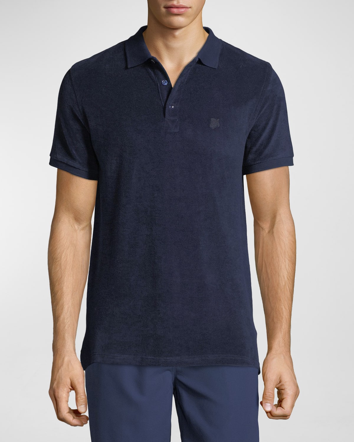 Shop Vilebrequin Men's Terry Knit Polo Shirt In Navy