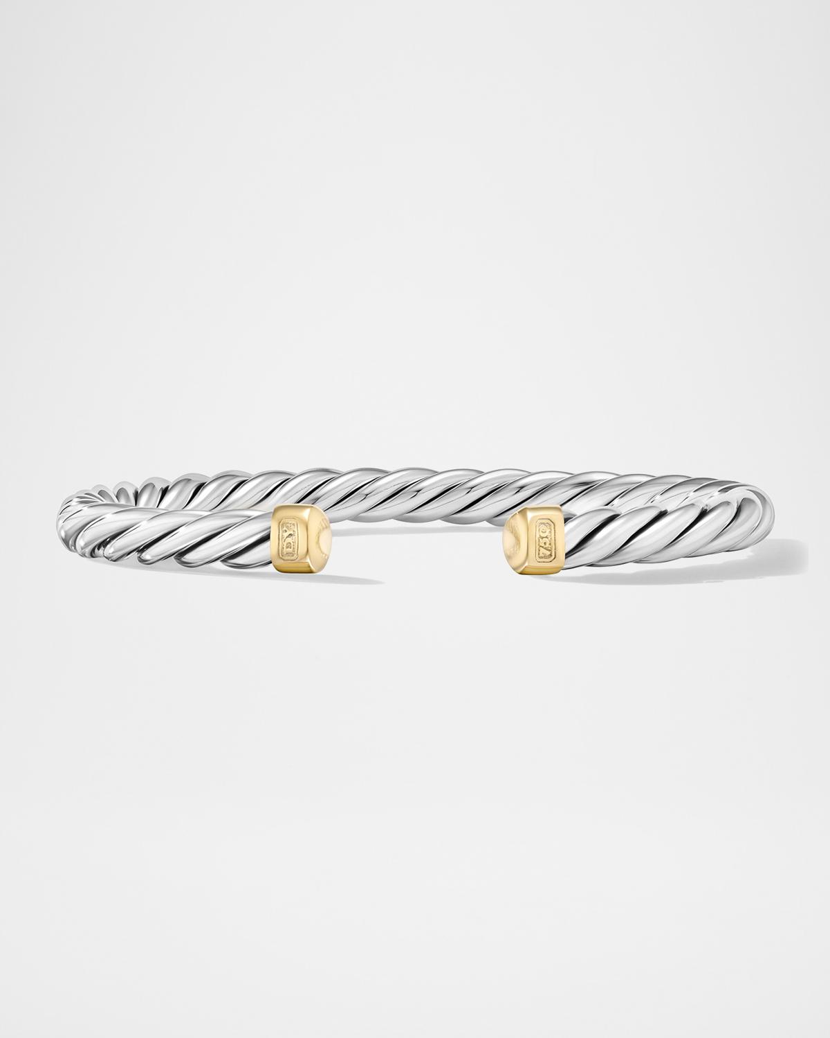 Men's Cable Cuff Bracelet w/ 18k Gold