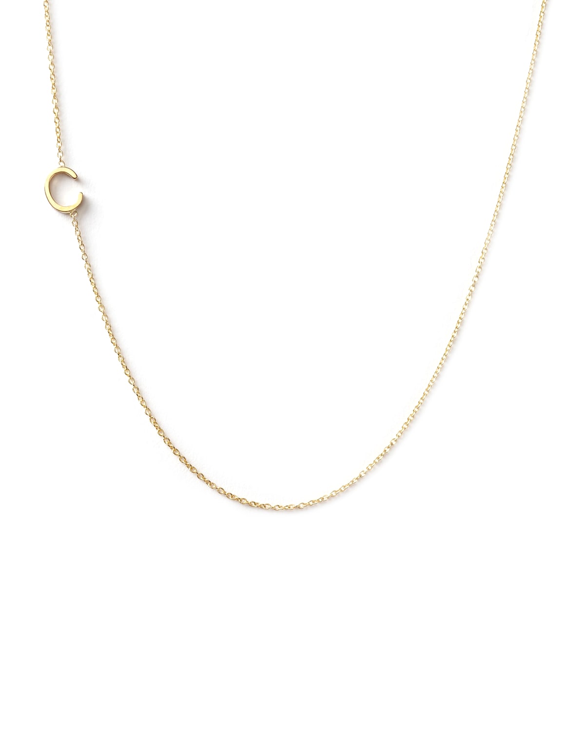 14k Yellow Gold Mini Letter Necklace