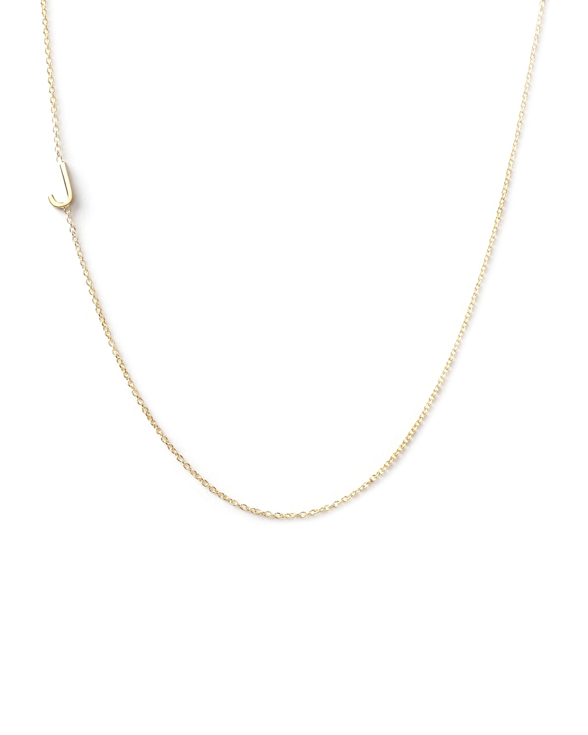 14k White Gold Mini Letter Necklace