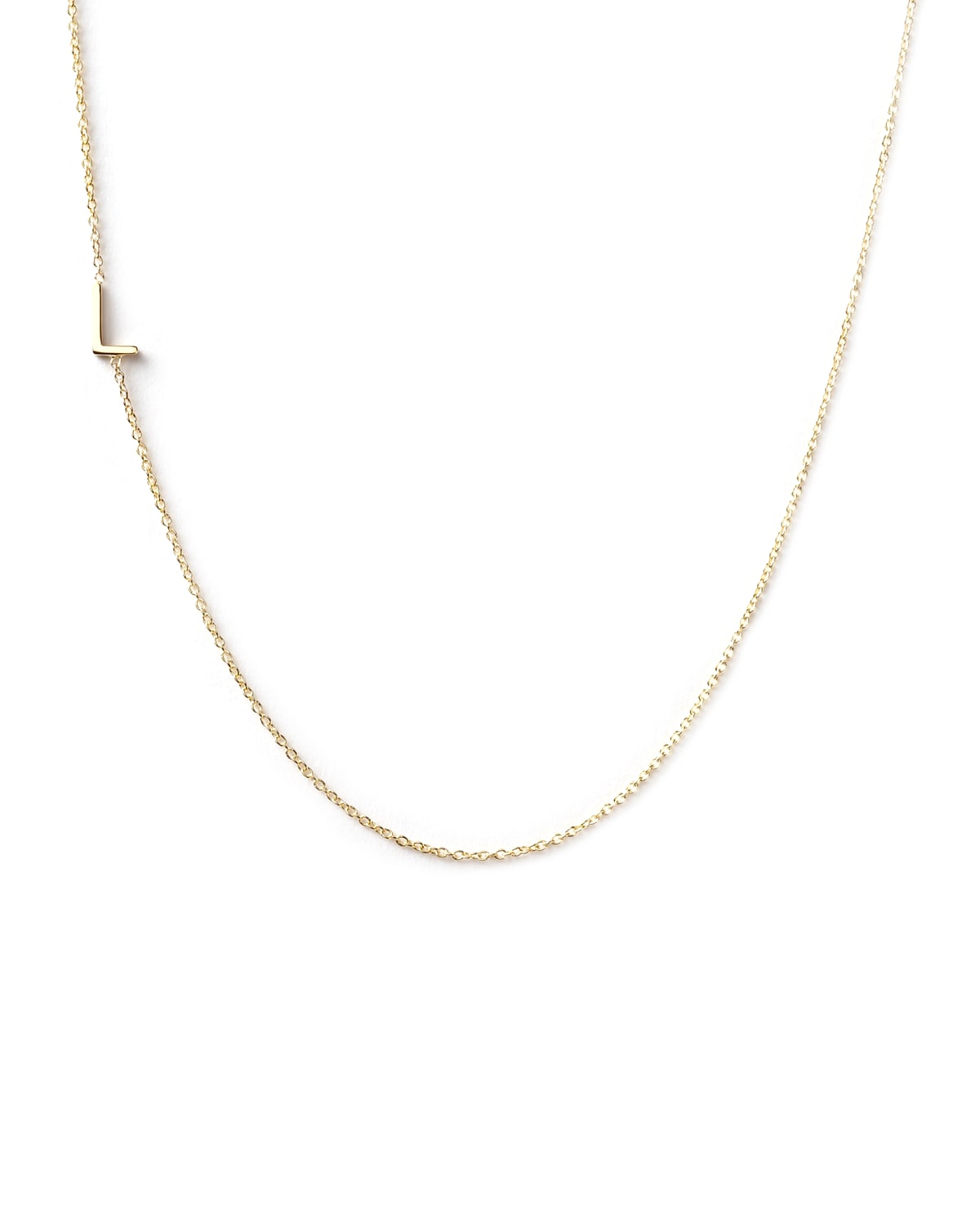 14k White Gold Mini Letter Necklace