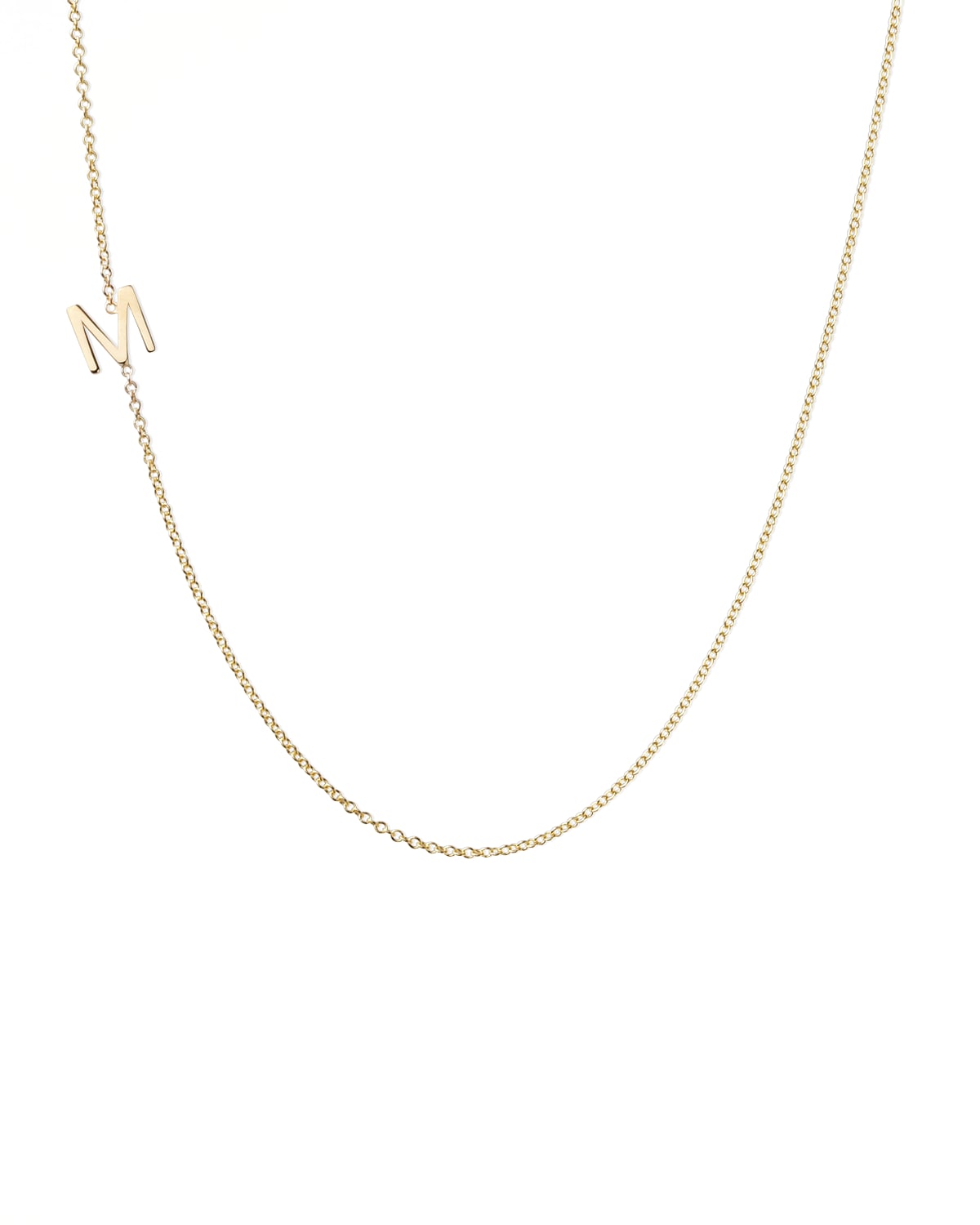 14k White Gold Mini Letter Necklace