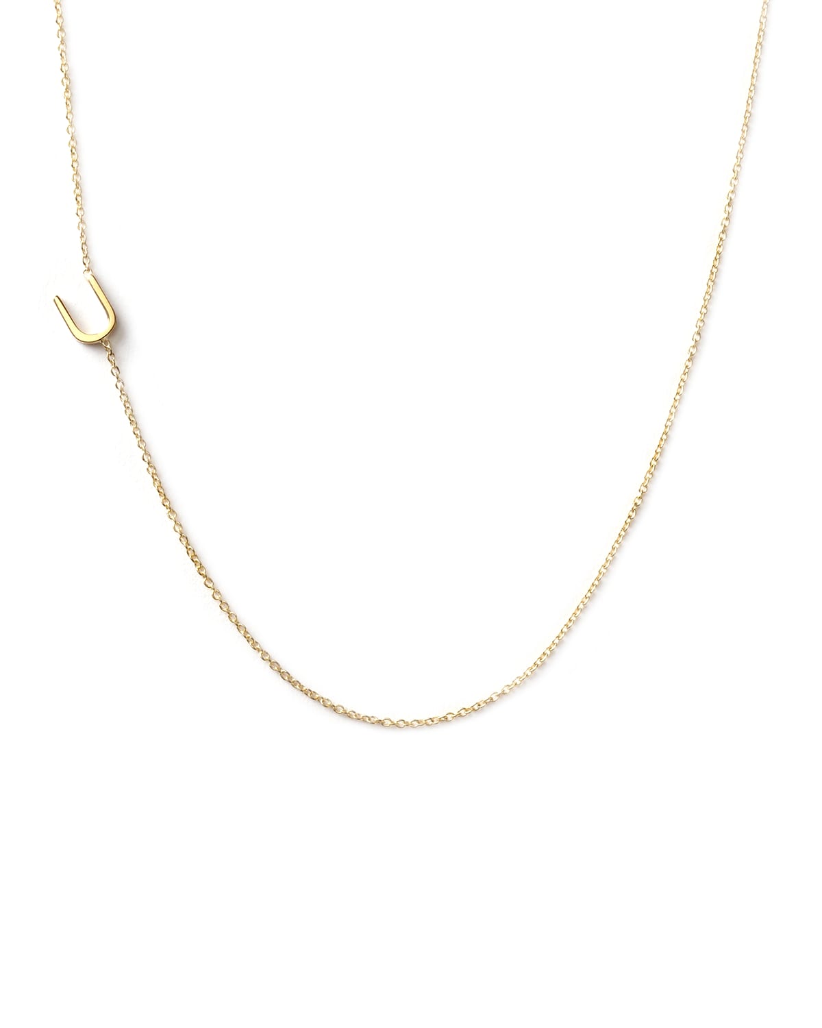 14k White Gold Mini Letter Necklace