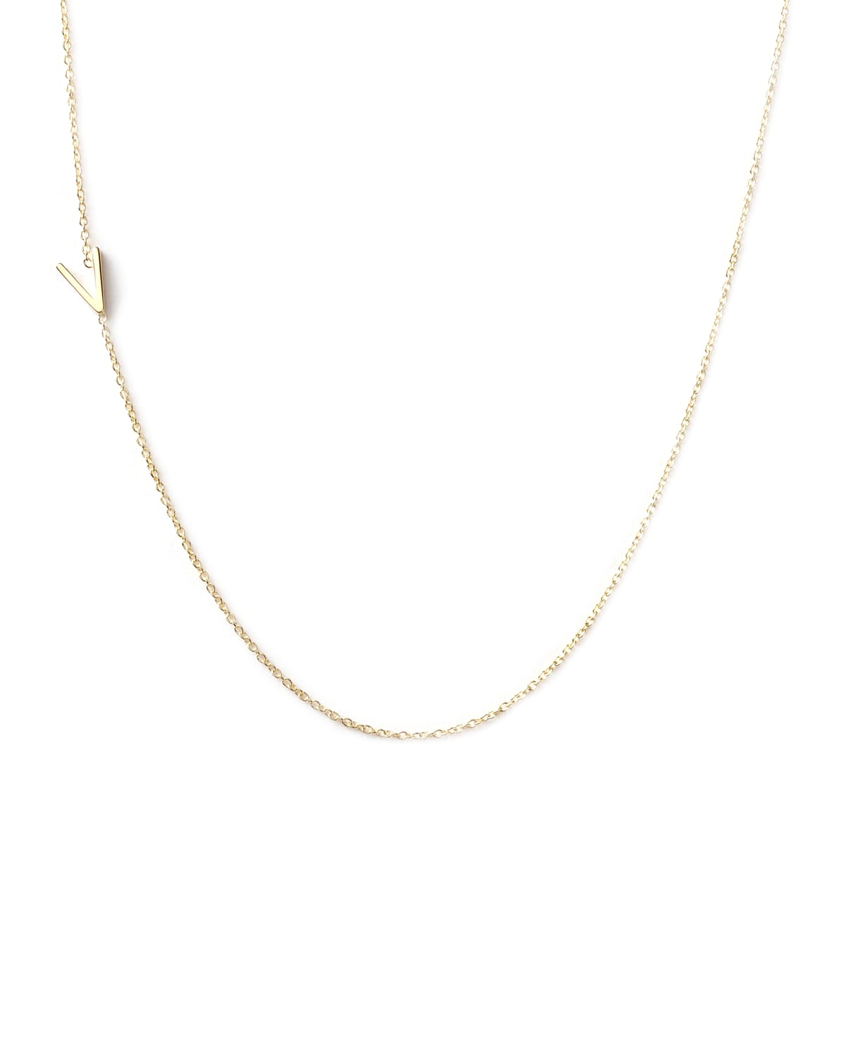 14k Yellow Gold Mini Letter Necklace