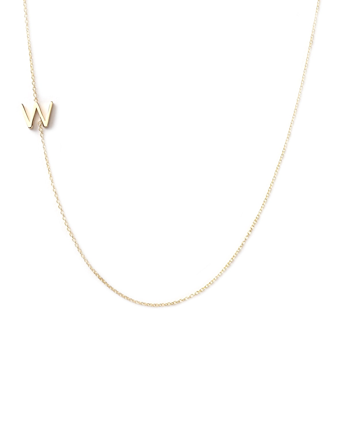 14k White Gold Mini Letter Necklace