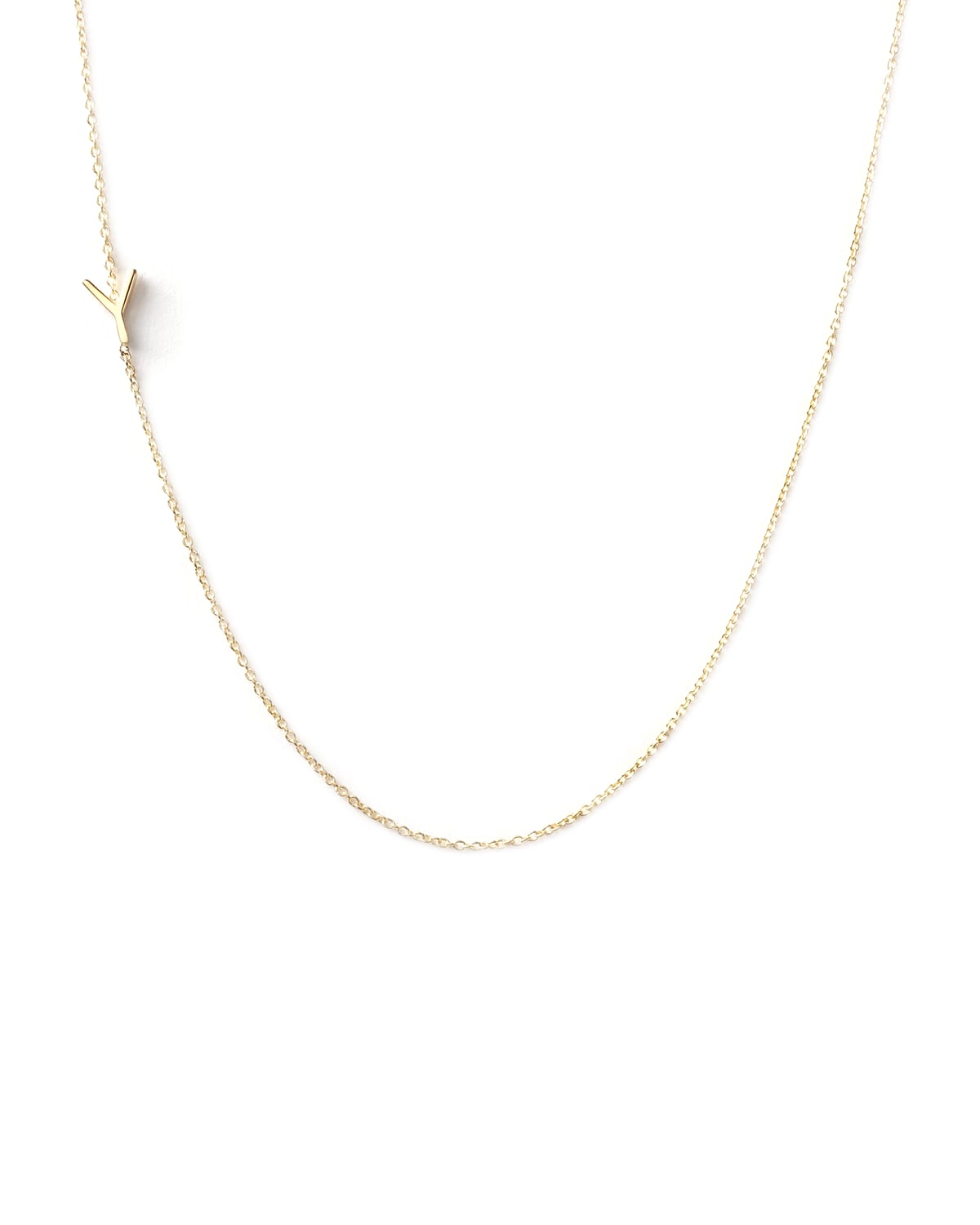 14k Yellow Gold Mini Letter Necklace