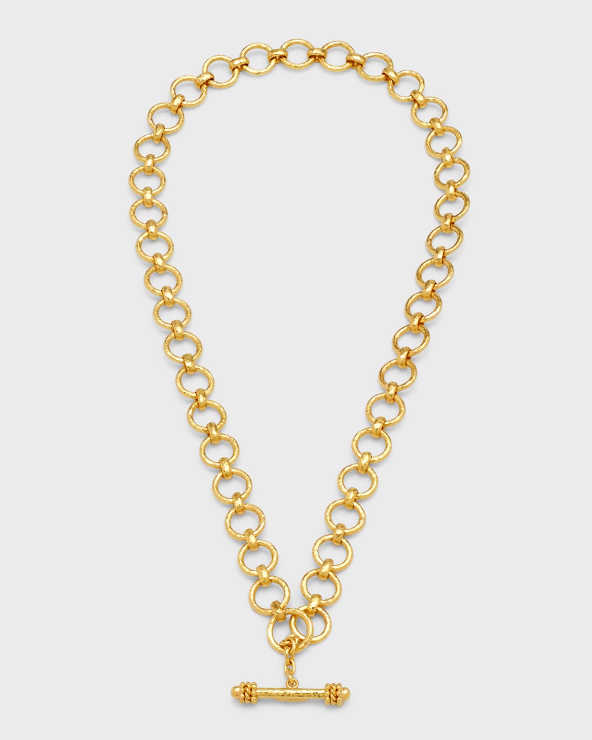Elizabeth Locke 19K Yellow Gold Farnese Link Necklace with Toggle, 17"L