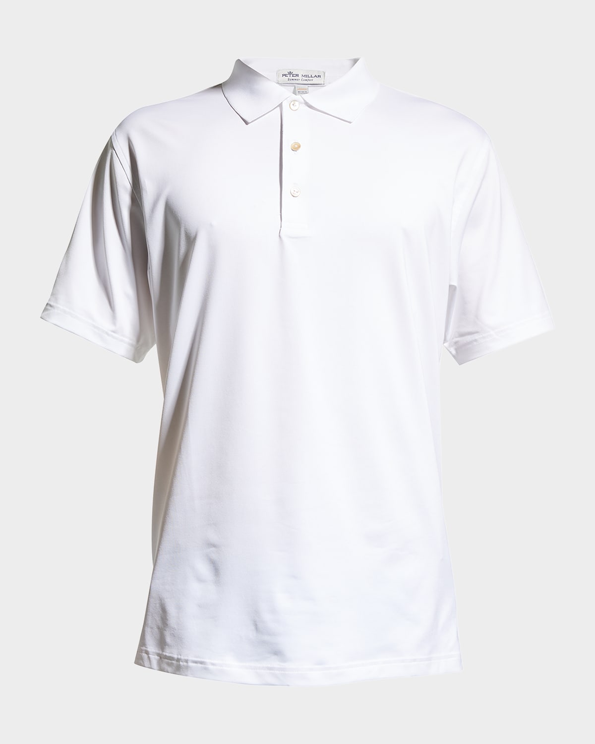 Shop Peter Millar Men's Stretch-jersey Polo Shirt In White