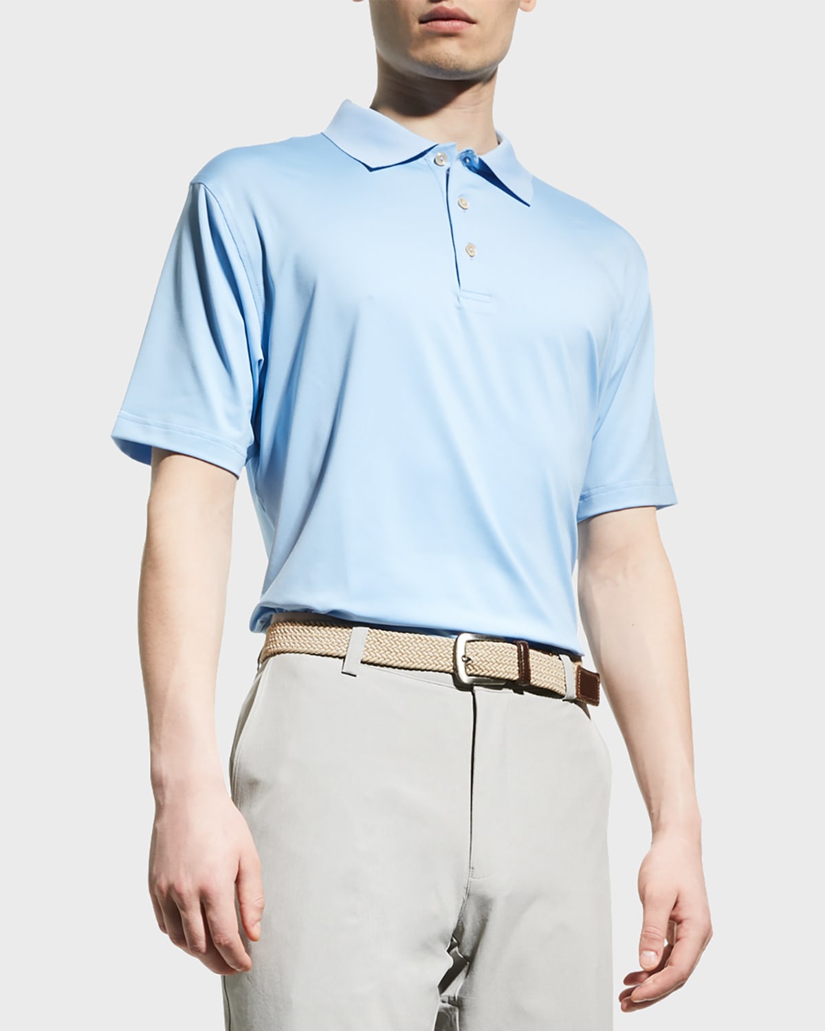 Shop Peter Millar Men's Stretch-jersey Polo Shirt In Navy