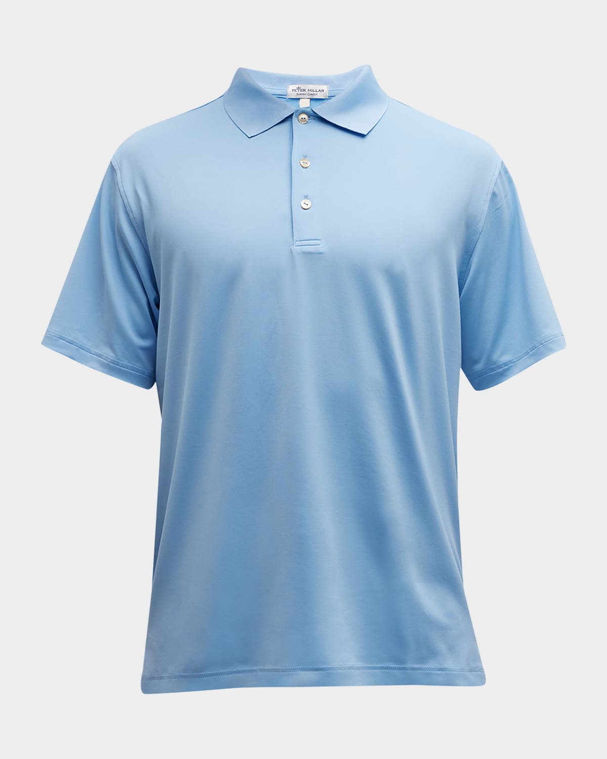 Peter Millar Men's Stretch-jersey Polo Shirt In Cottage Blue