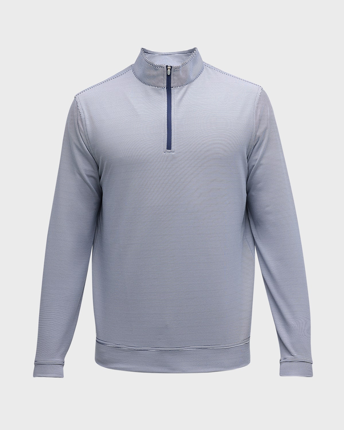 Peter Millar Perth Stripe Quarter Zip Performance Pullover In Blue/white