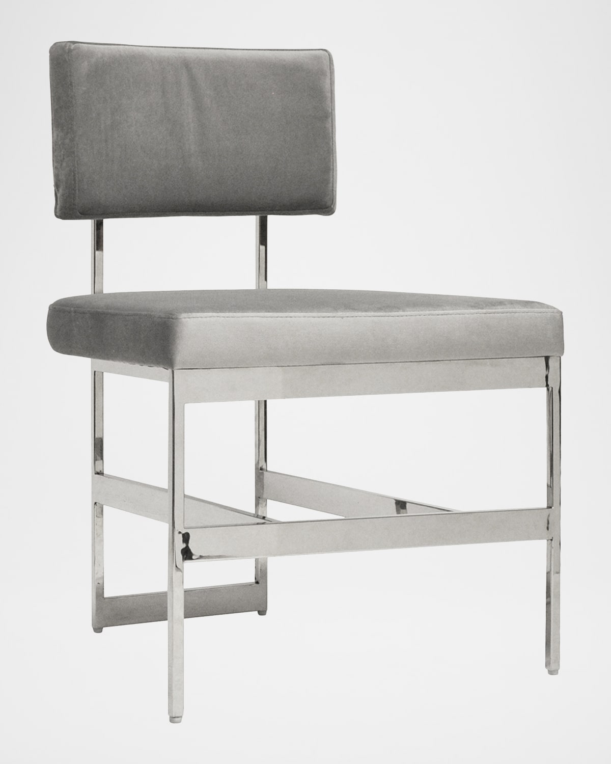 Worlds Away Shaw Velvet Dining Chair In Gray