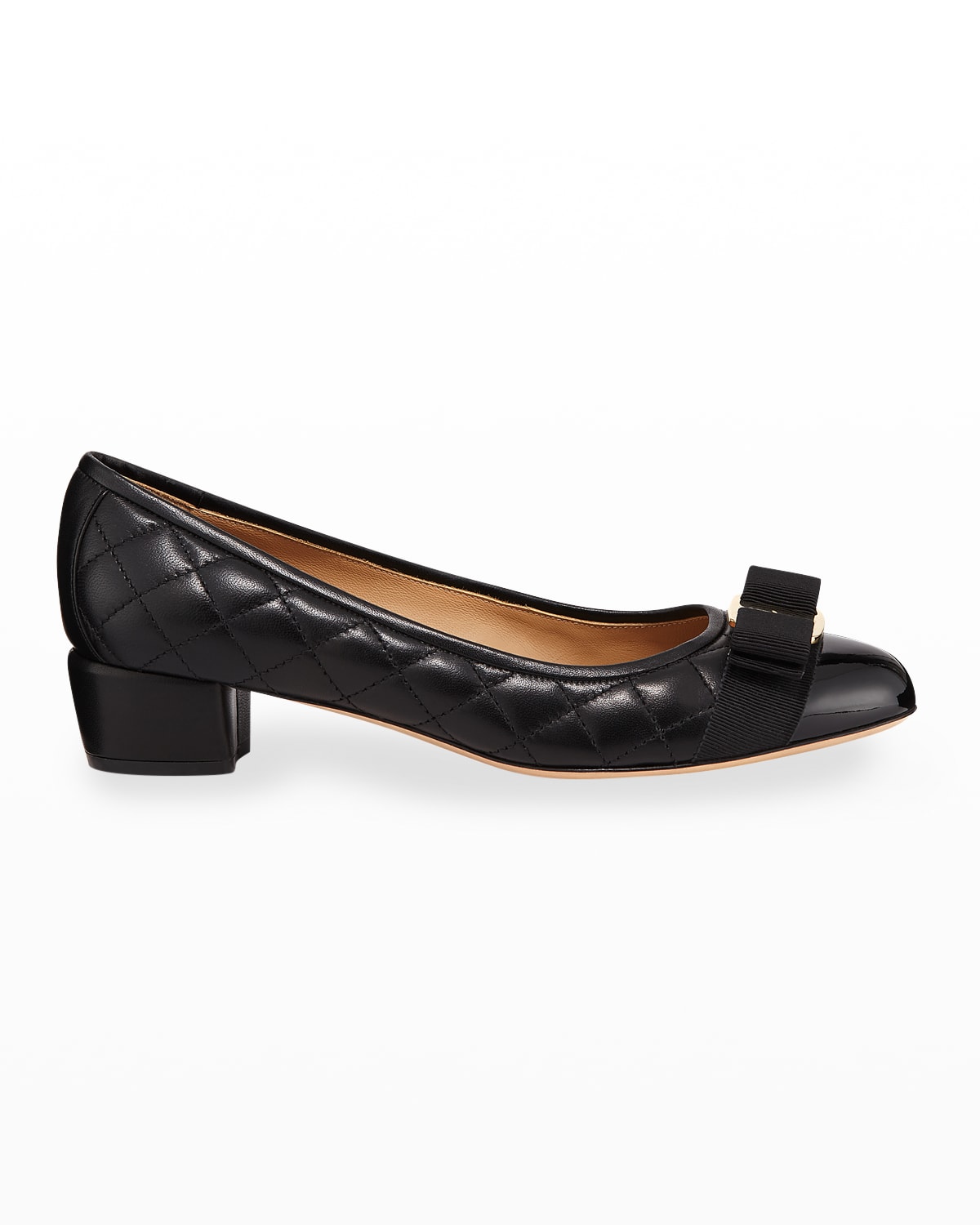 Vara Quilted Bow Ballet Pumps