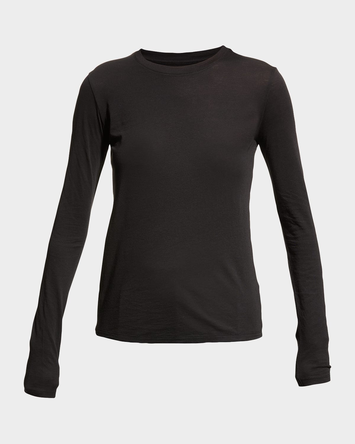 Shop Vince Essential Long-sleeve Crewneck Tee In Black