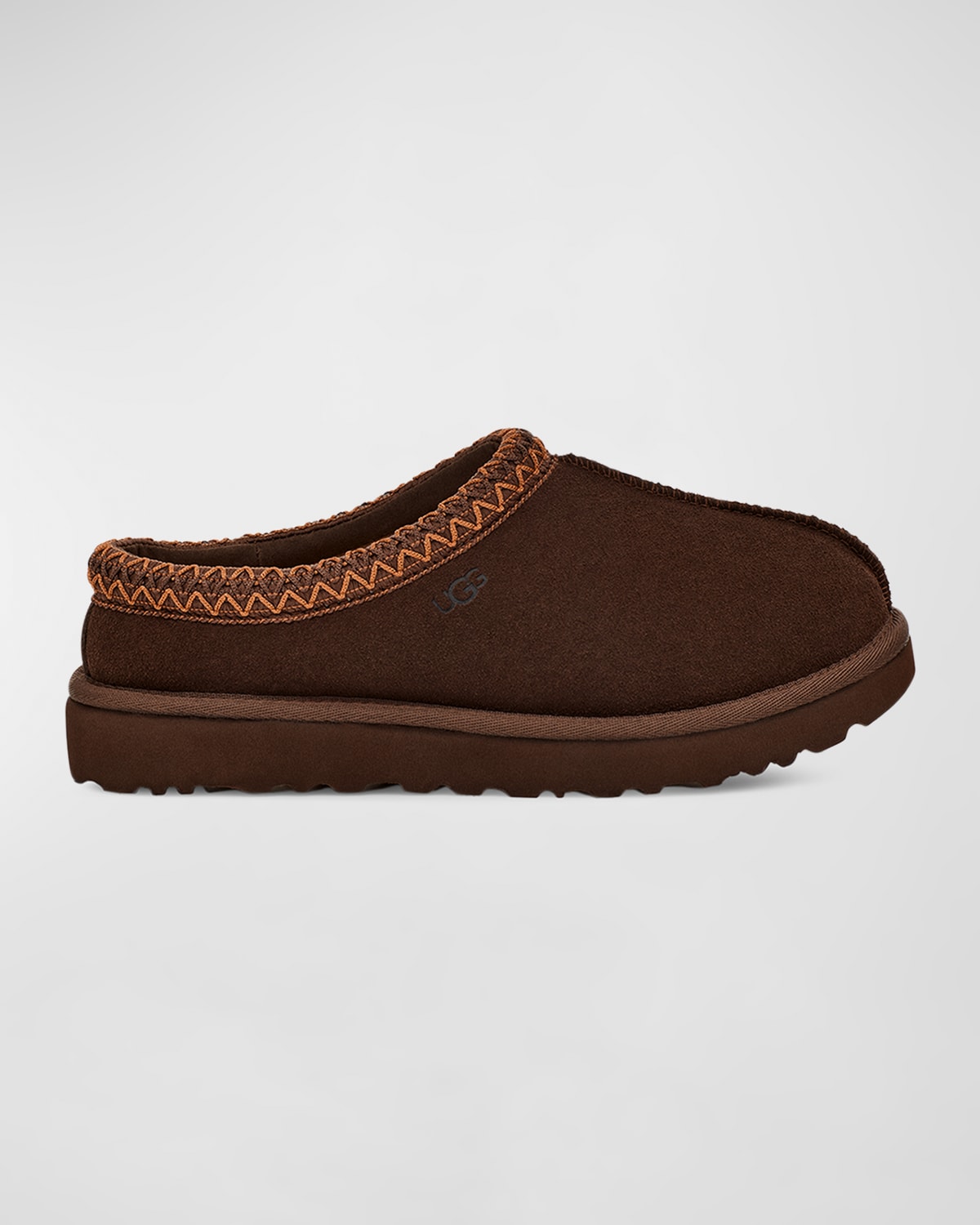 Ugg Tasman Burnt Cedar Sheepskin Embroidery Trim Mules In Burnt Cedar