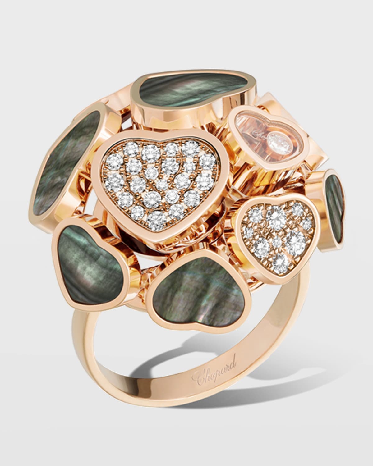Chopard Happy Hearts 18k Rose Gold Mother-of-Pearl Ring