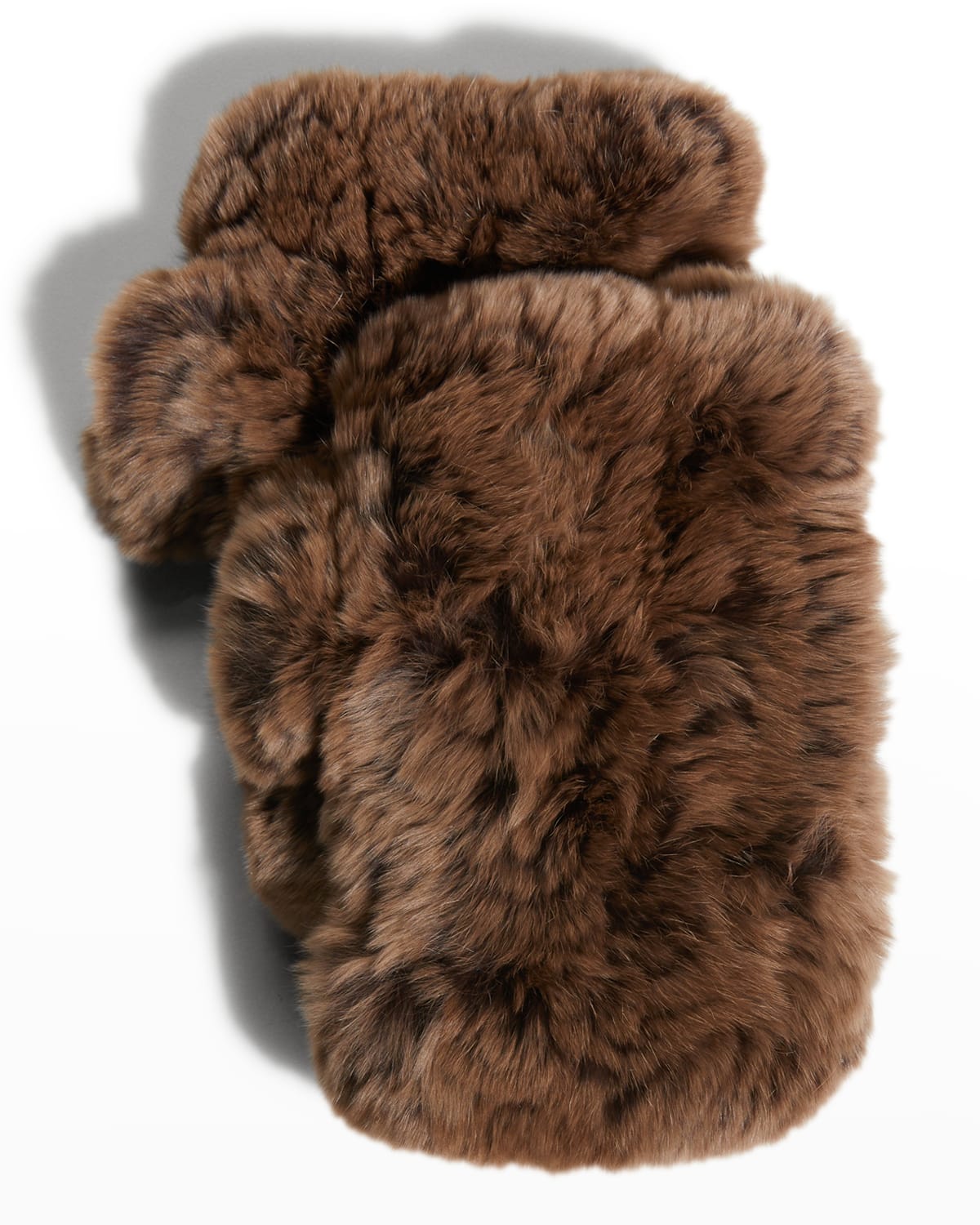 Surell Accessories Fingerless Fur Mittens In Light Brown