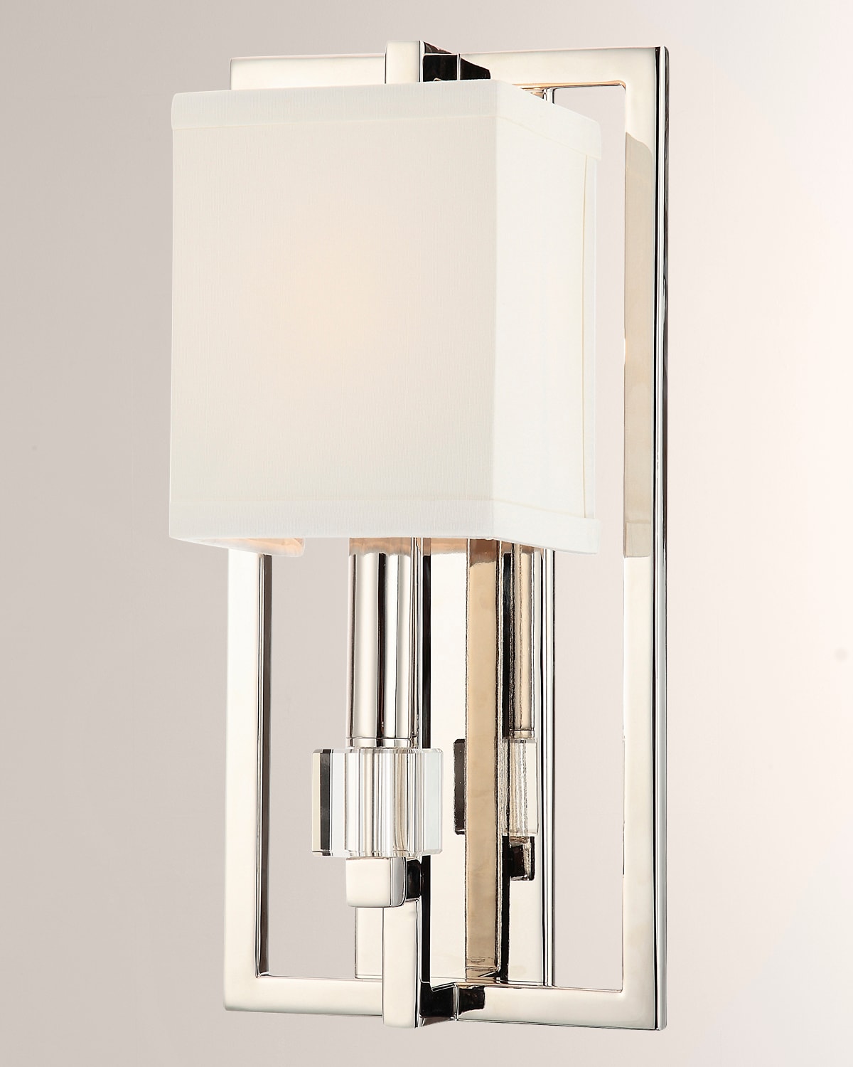 Shop Crystorama Dixon 1-light Polished Nickel Sconce With Drum Shade