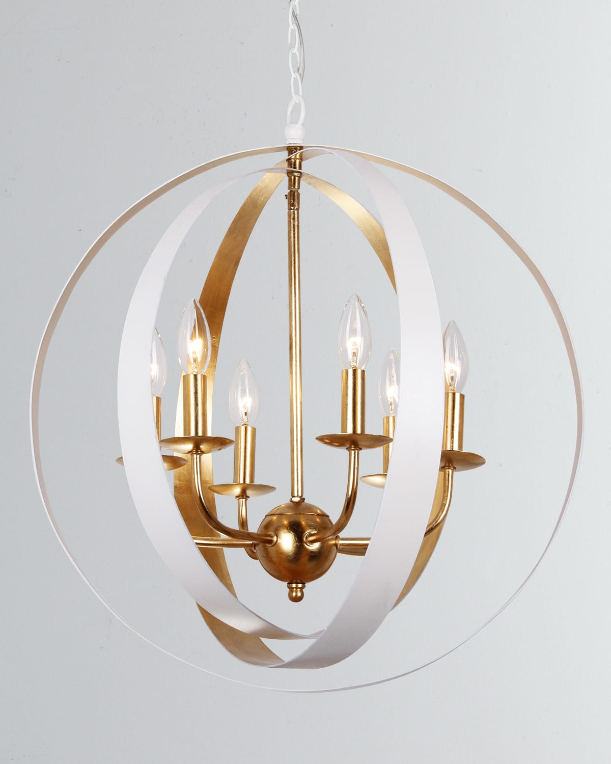 Shop Crystorama Luna 6-light Sphere Large Chandelier In White/gold