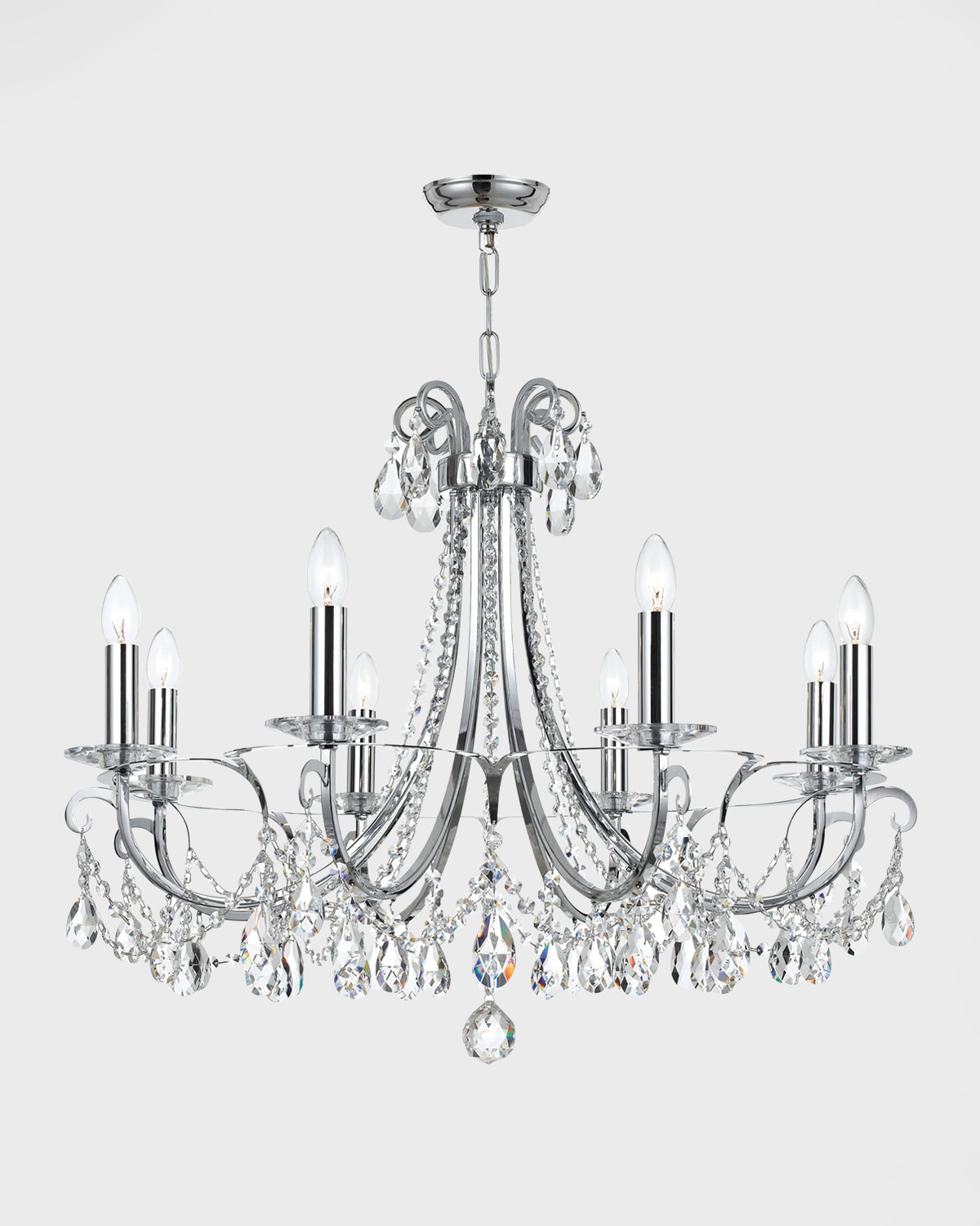 Shop Crystorama Othello 8-light Clear Crystal Polished Chrome Chandelier In Silver