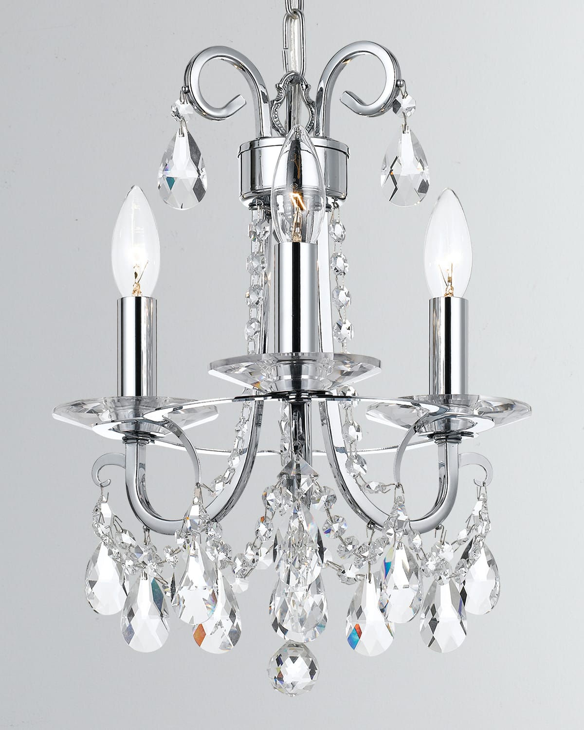 Shop Crystorama Othello 3-light Clear Crystal Polished Chrome Mini Chandelier In Silver