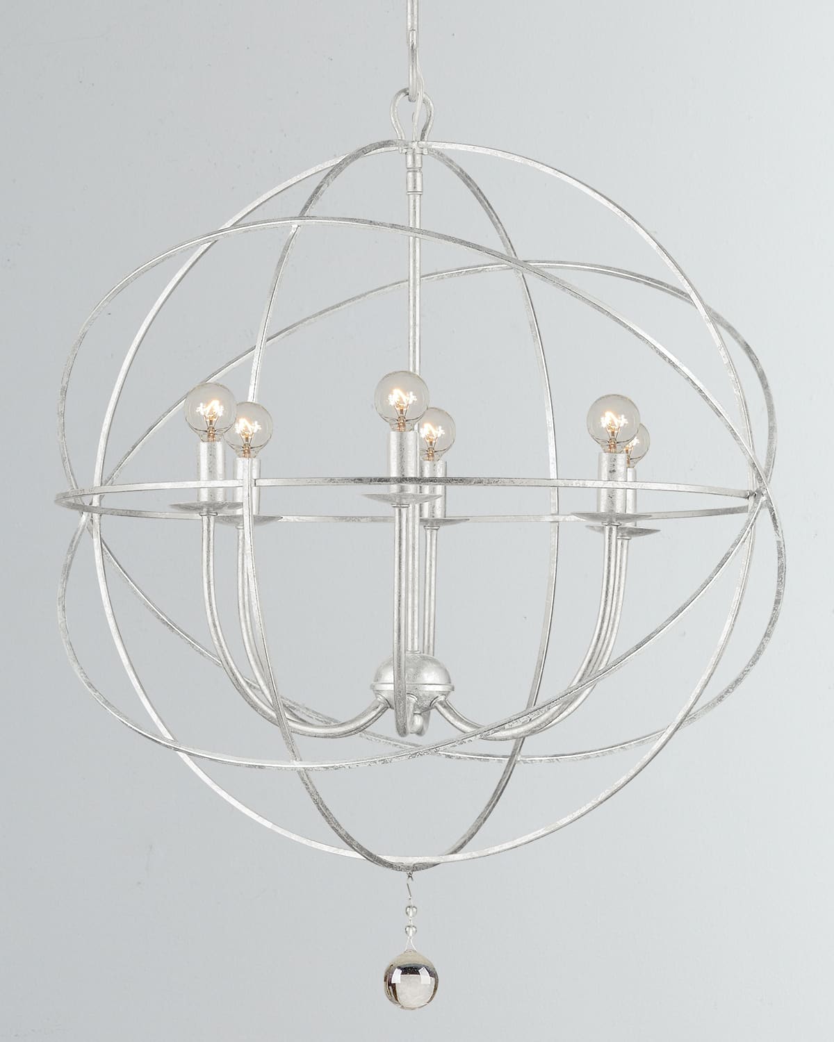 Shop Crystorama Solaris 6-light Silver Sphere Chandelier