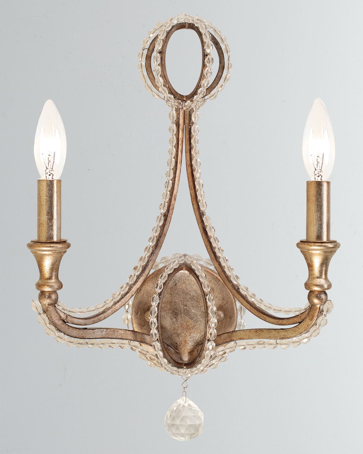 Shop Crystorama Garland 2-light Distressed Twilight Sconce In Gold