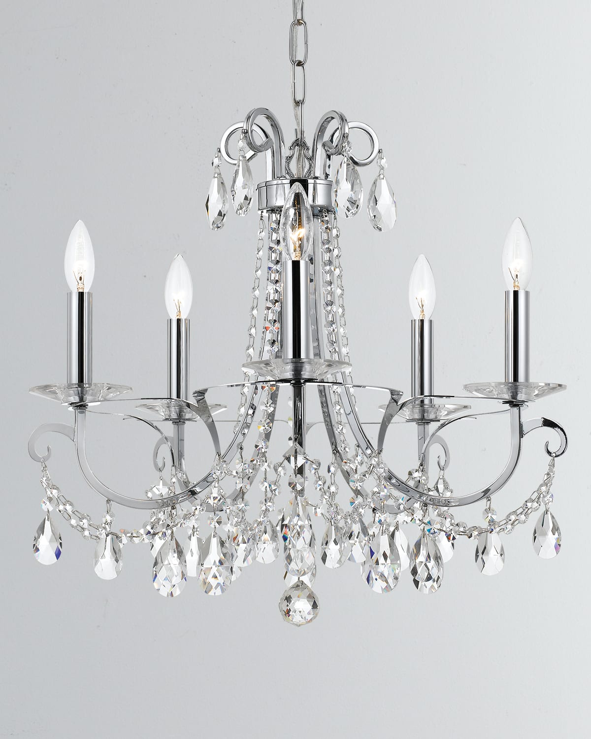 Shop Crystorama Othello 5-light Clear Crystal Polished Chrome Chandelier In Silver