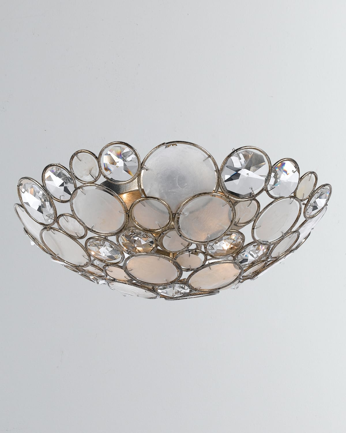 Shop Crystorama Palla 3-light Antiqued Silver Ceiling Mount