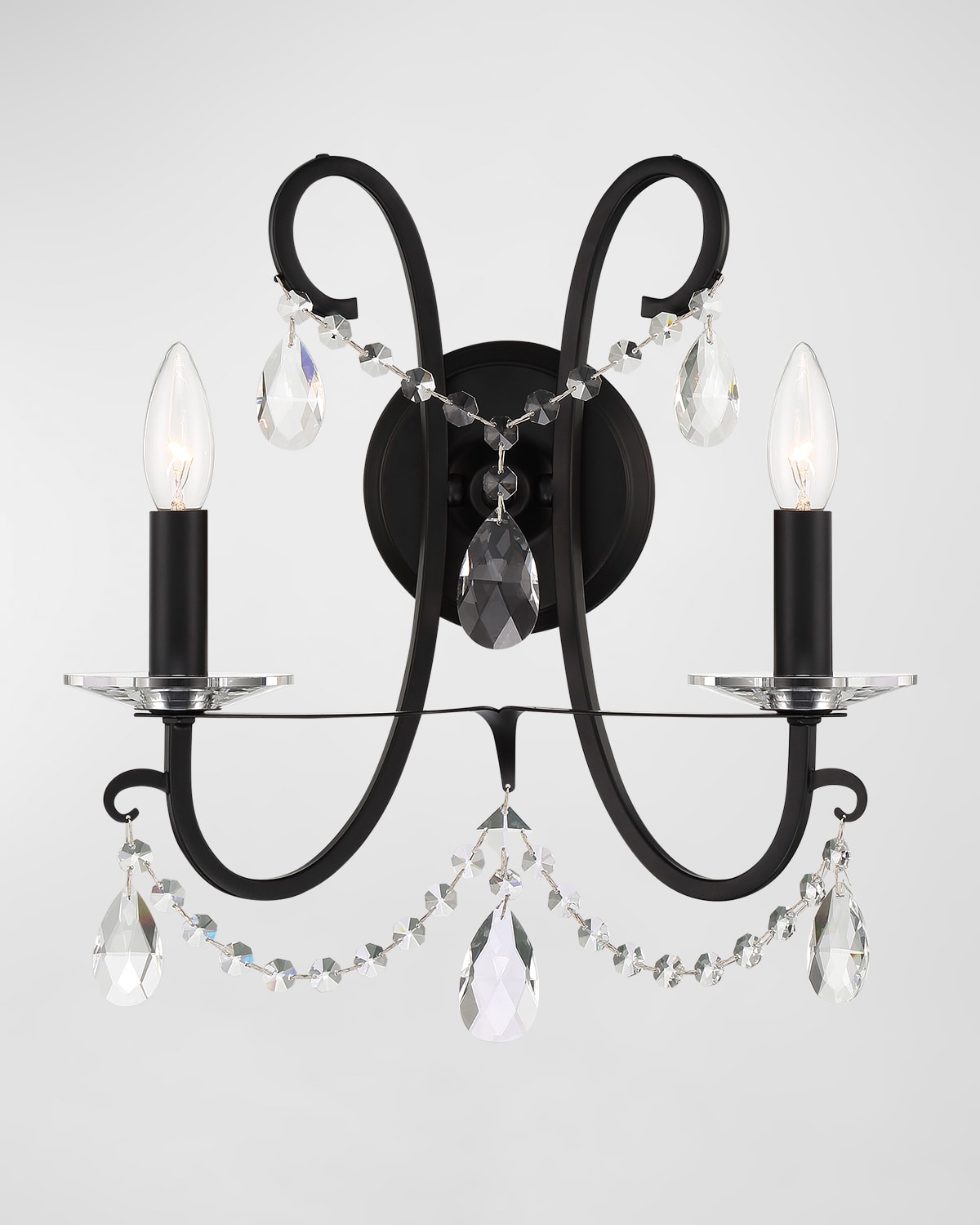 Crystorama Othello 2-light Wall Mount In Matte Black