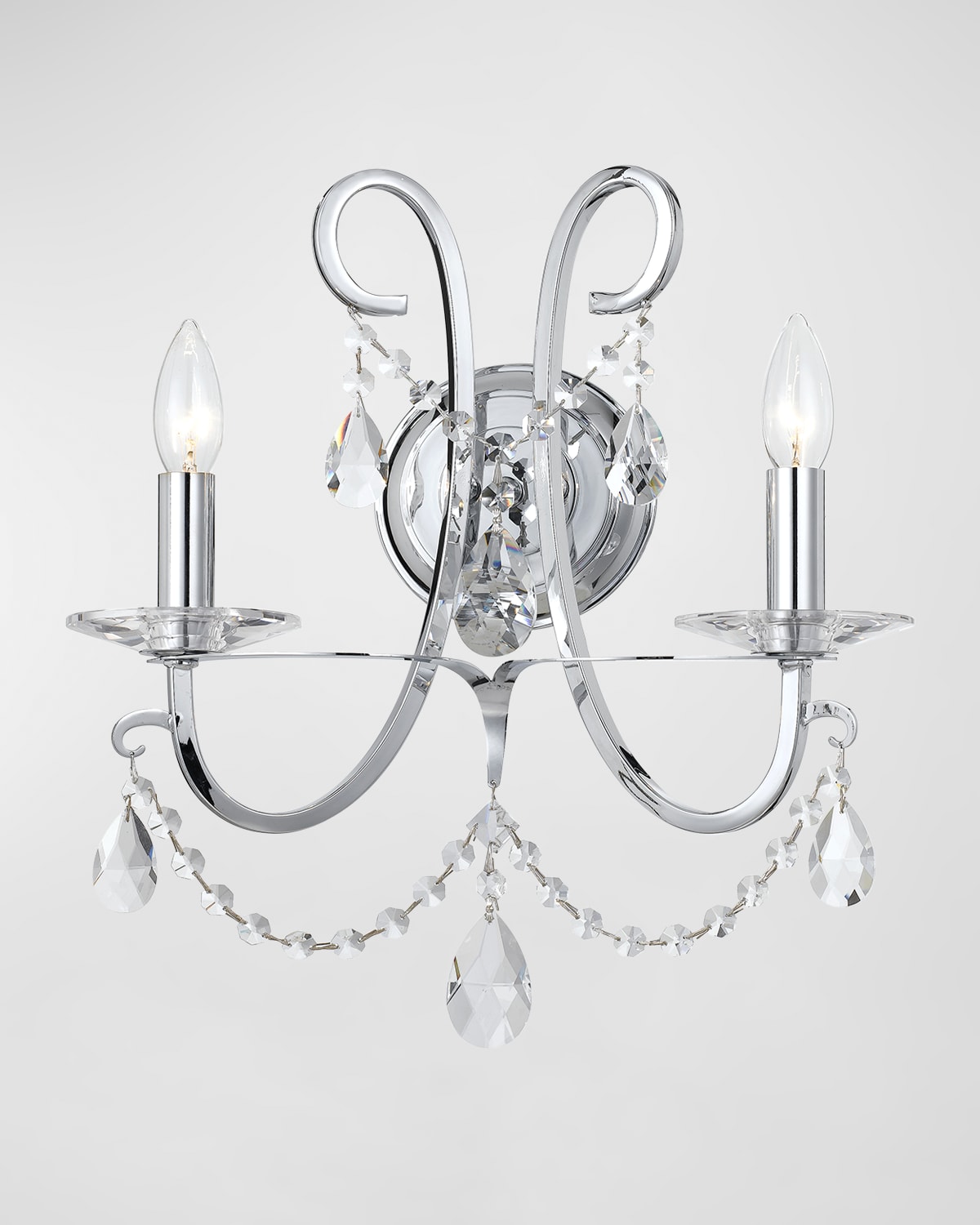 Shop Crystorama Othello 2-light Crystal Polished Chrome Sconce In Silver