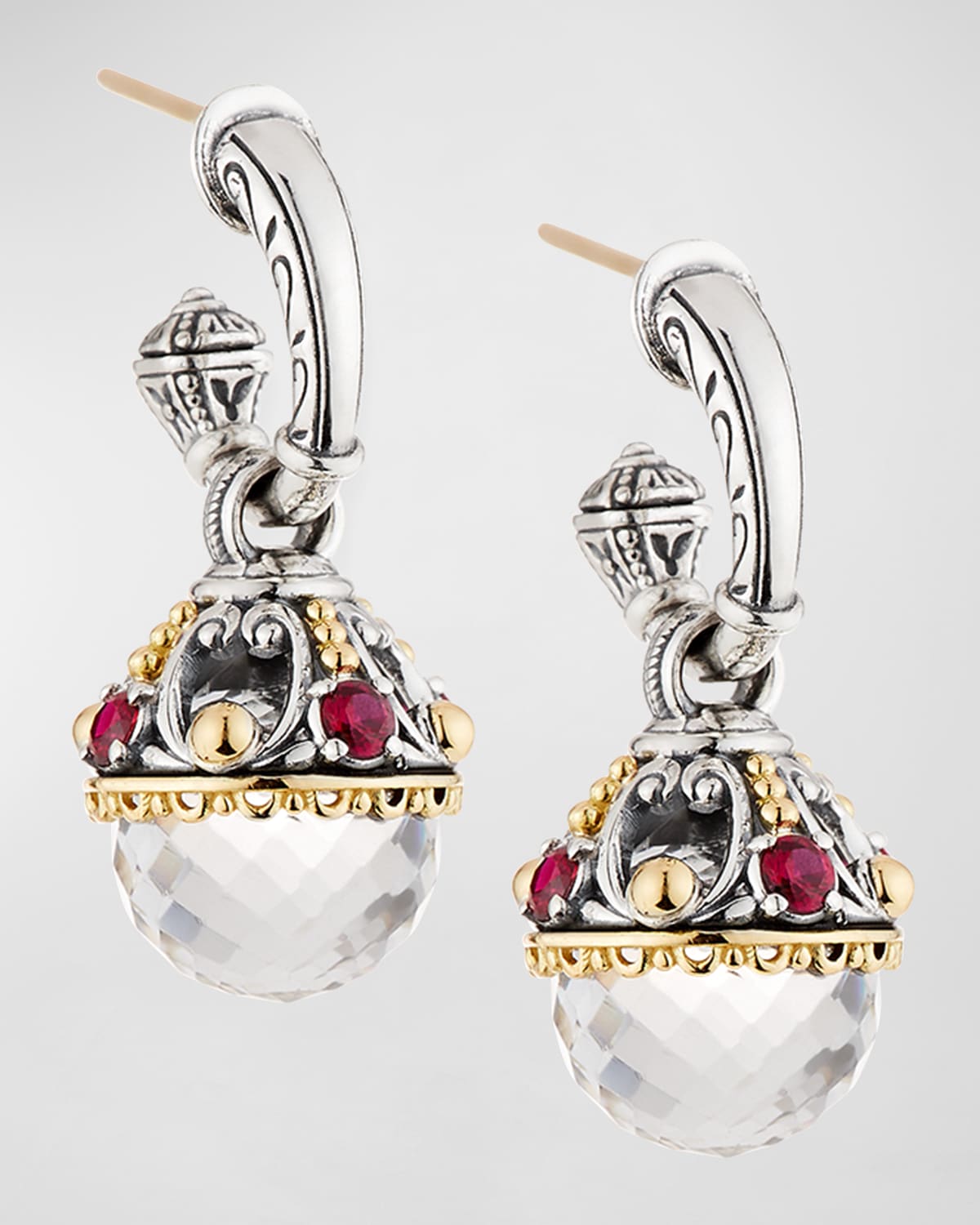 Pythia Corundum & Crystal Drop Earrings