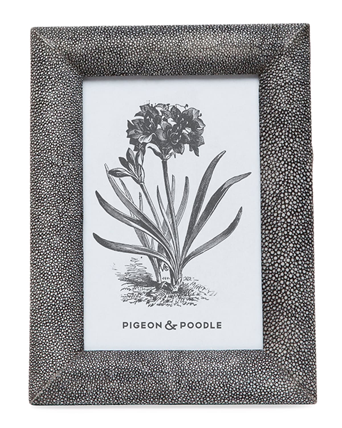 Shop Pigeon & Poodle Oxford Faux-shagreen Picture Frame, 4" X 6" In Gray
